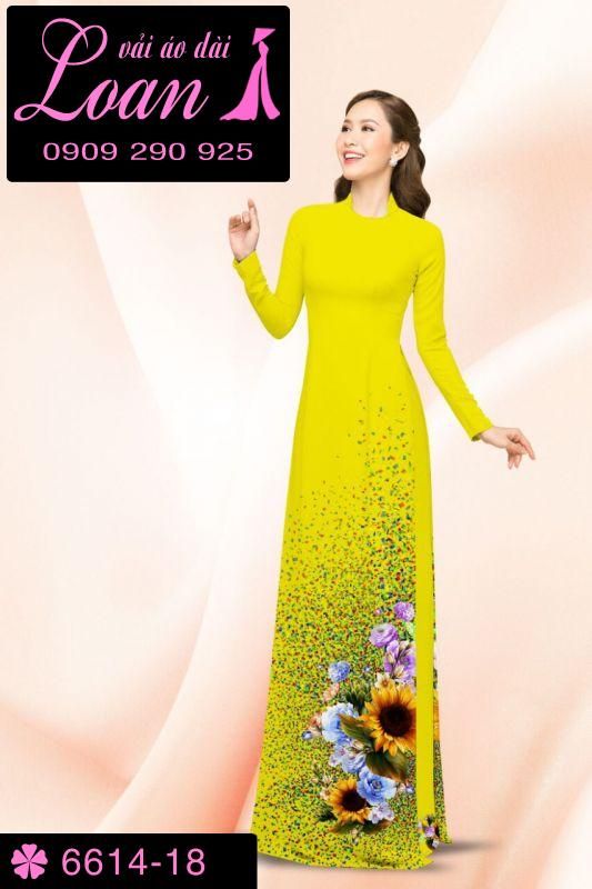 Vải áo dài hoa hướng dương