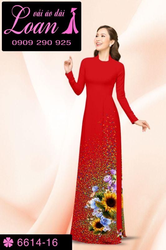 Vải áo dài hoa hướng dương