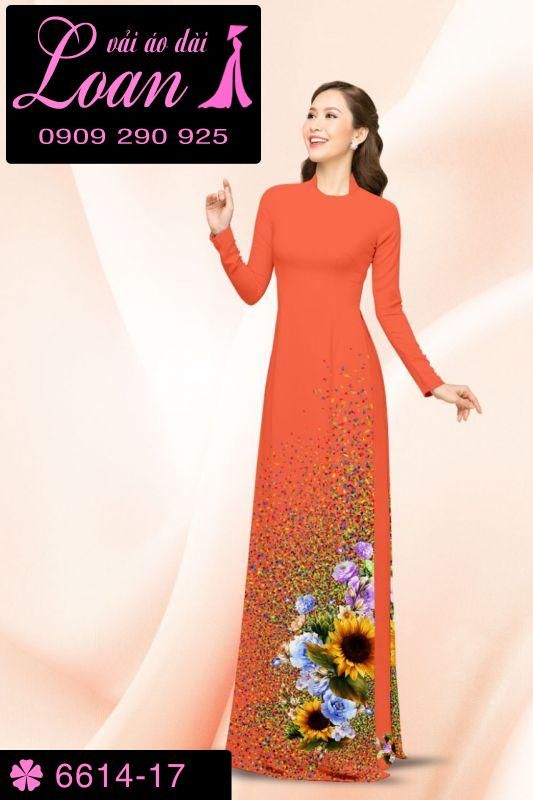 Vải áo dài hoa hướng dương