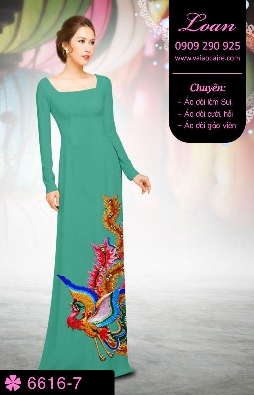 Vải áo dài chim phượng hoàng