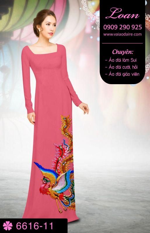 Vải áo dài chim phượng hoàng