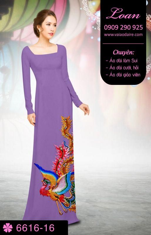 Vải áo dài chim phượng hoàng