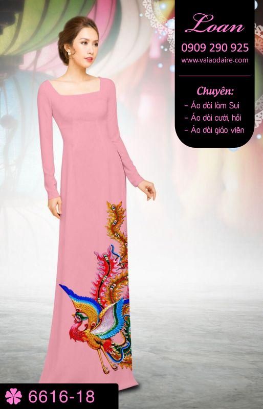 Vải áo dài chim phượng hoàng