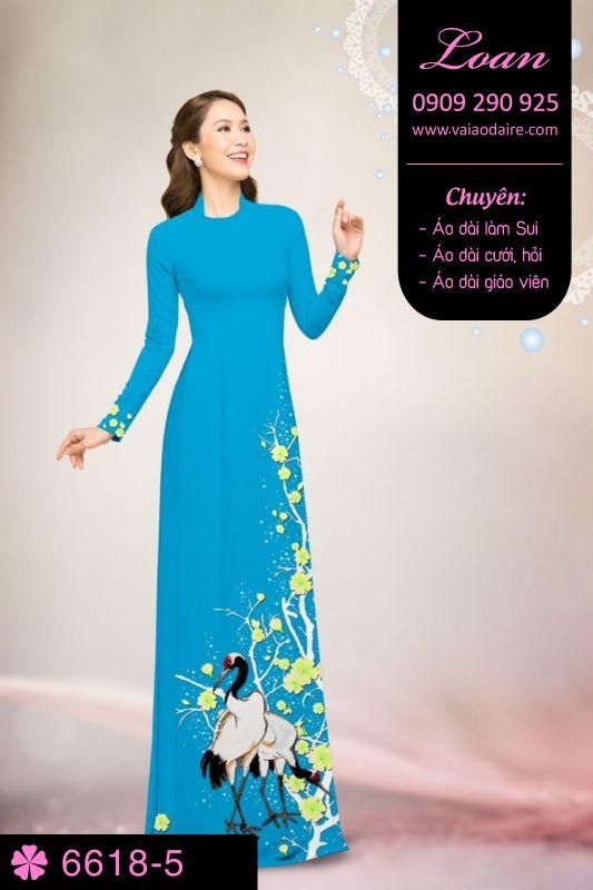 Vải áo dài chim Hạc