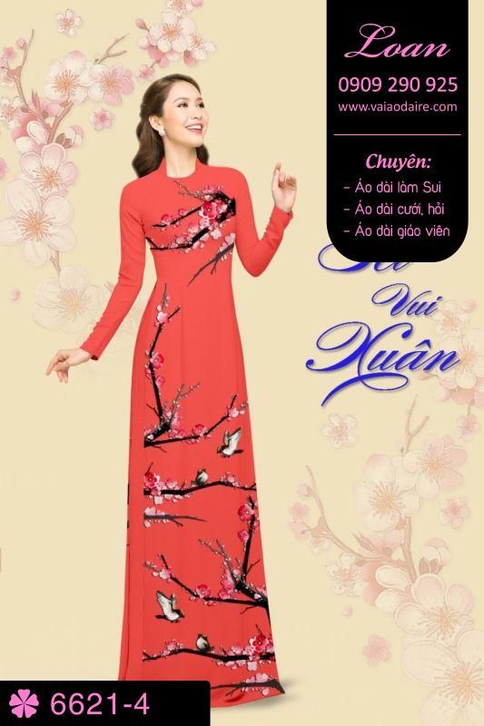 Vải áo dài cành đào