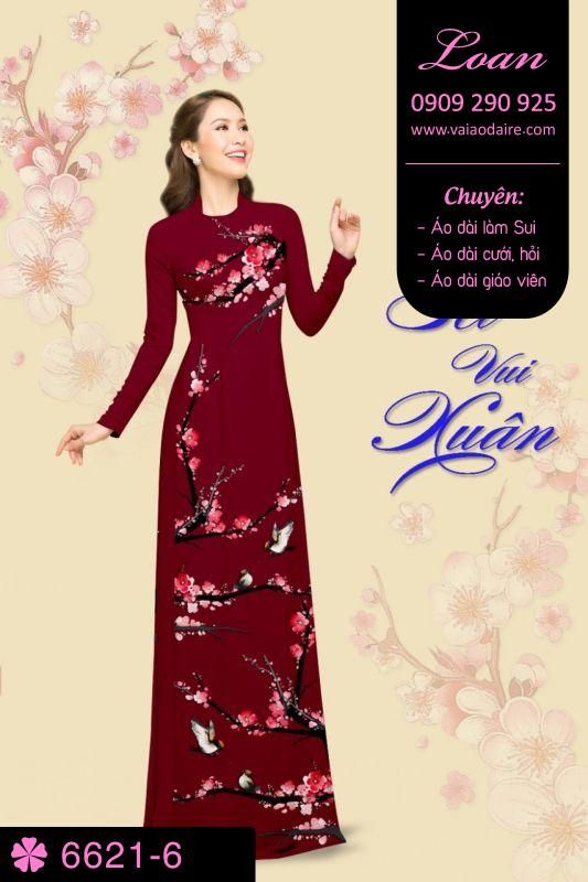 Vải áo dài cành đào