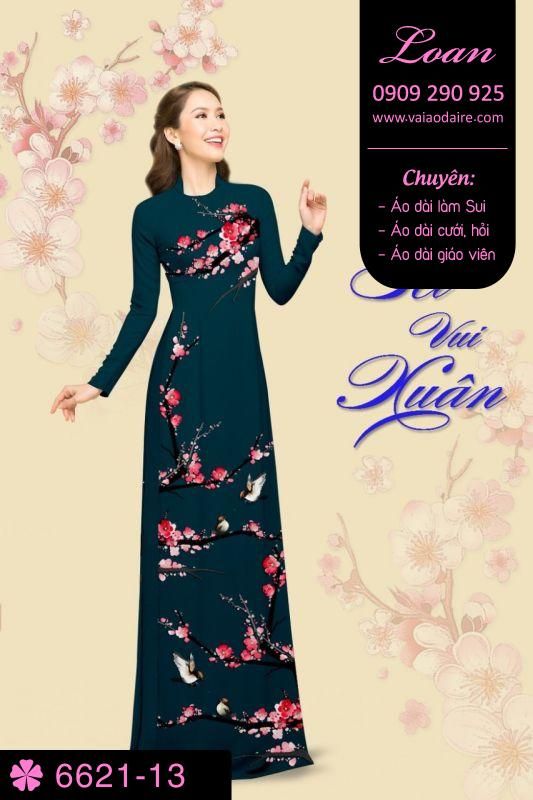Vải áo dài cành đào