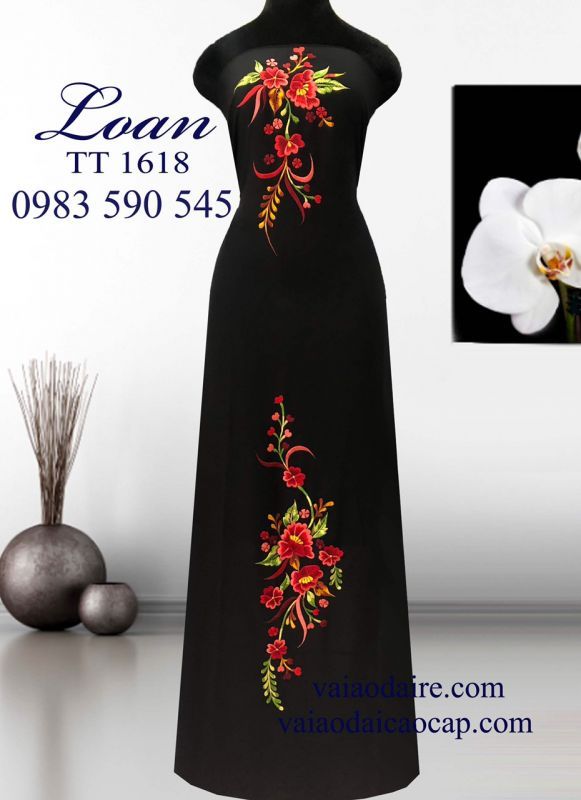 Vải áo dài thêu hoa