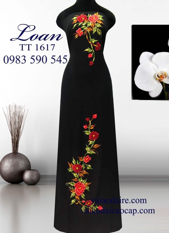 Vải áo dài thêu hoa