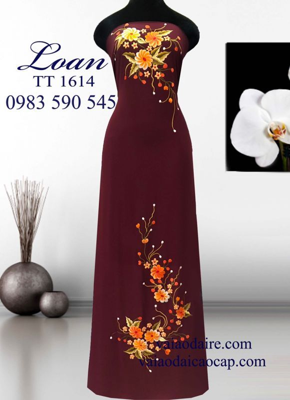 Vải áo dài thêu hoa