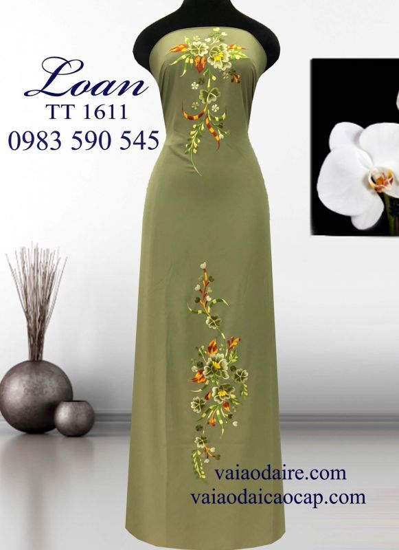 Vải áo dài thêu hoa