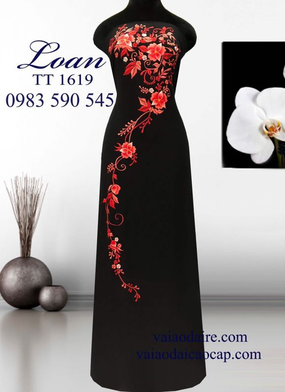 Vải áo dài thêu hoa