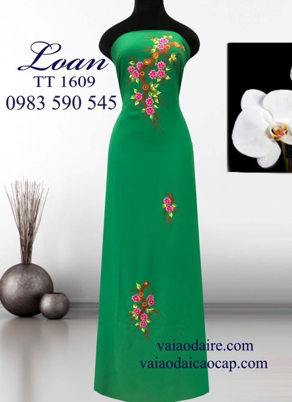 Vải áo dài thêu hoa