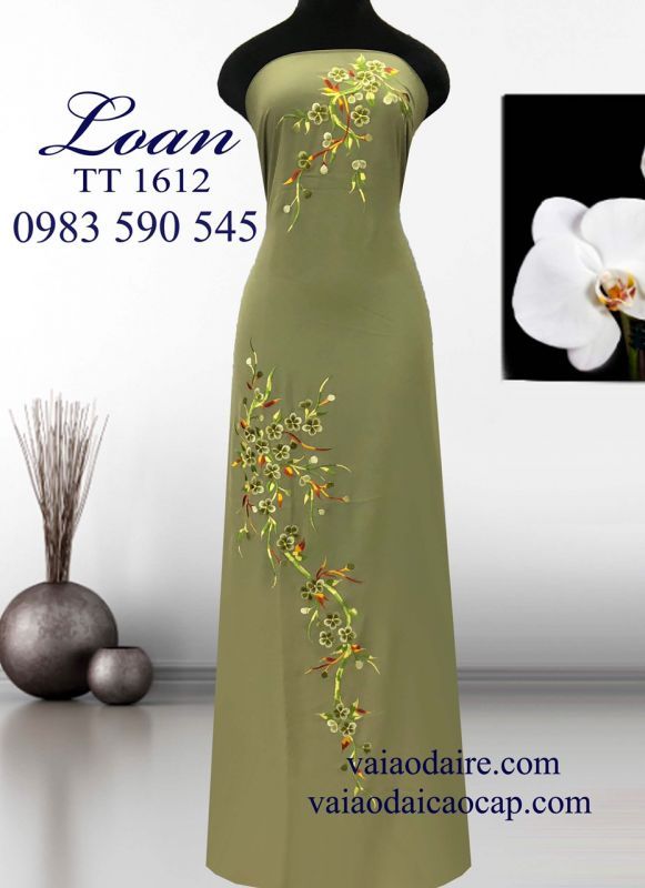 Vải áo dài thêu hoa
