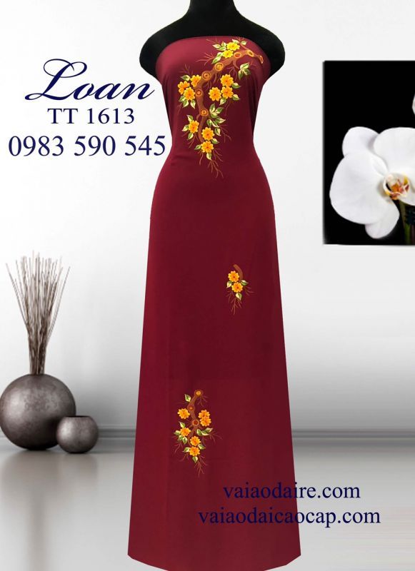Vải áo dài thêu hoa