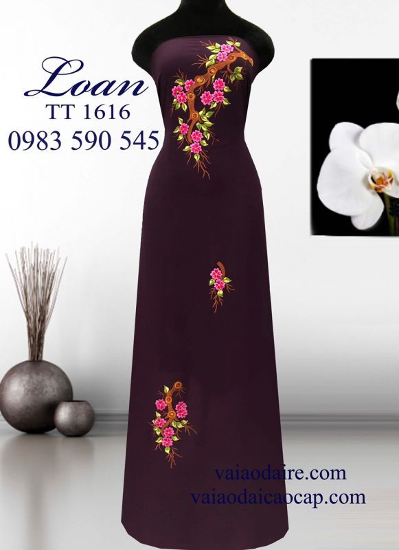 Vải áo dài thêu hoa