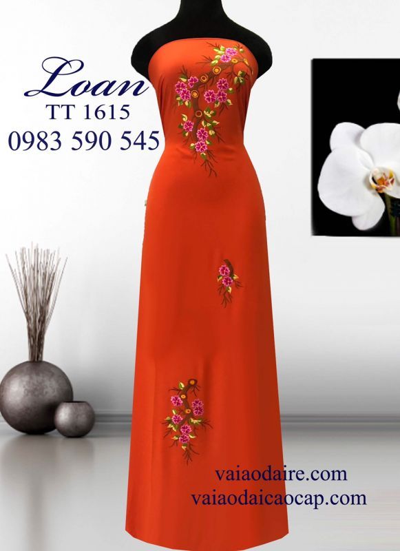 Vải áo dài thêu hoa