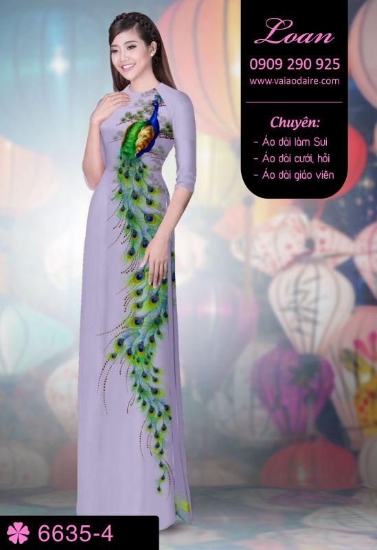 Vải áo dài chim Công Vải áo dài chim Công