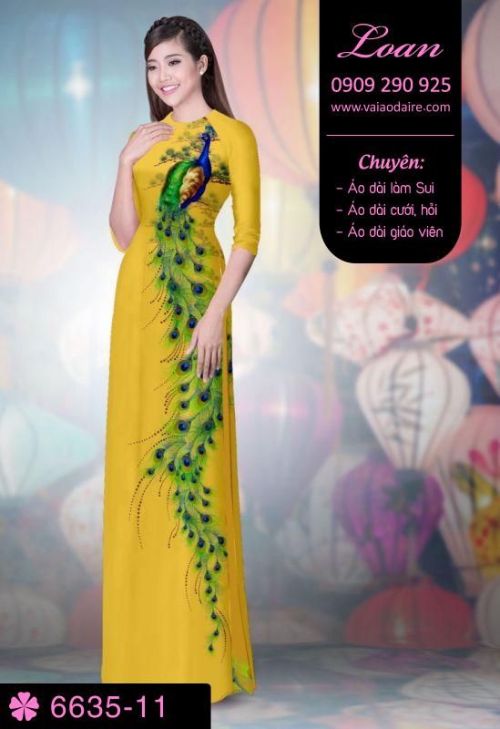 Vải áo dài chim Công Vải áo dài chim Công