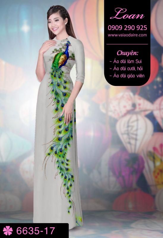 Vải áo dài chim Công Vải áo dài chim Công