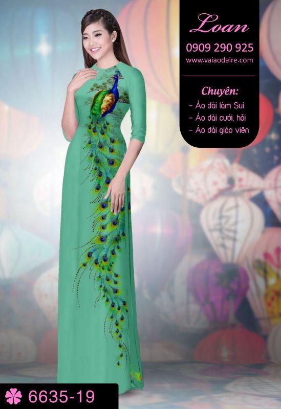 Vải áo dài chim Công Vải áo dài chim Công