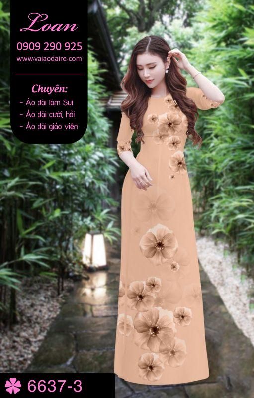 Vải áo dài hoa 3D