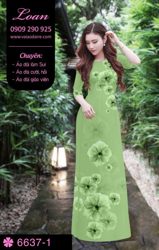 Vải áo dài hoa 3D