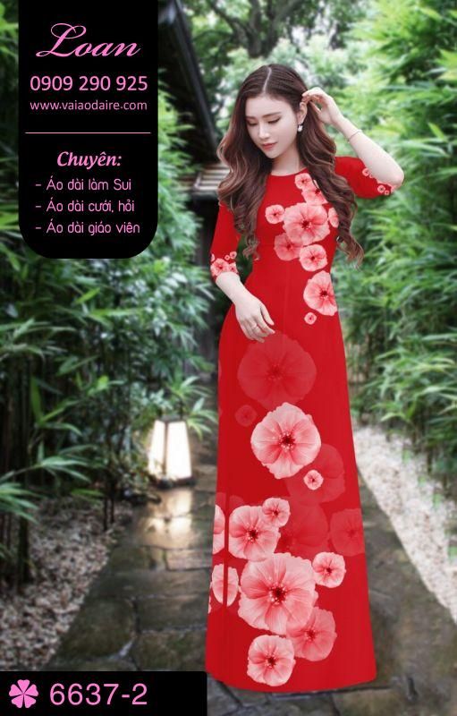 Vải áo dài hoa 3D