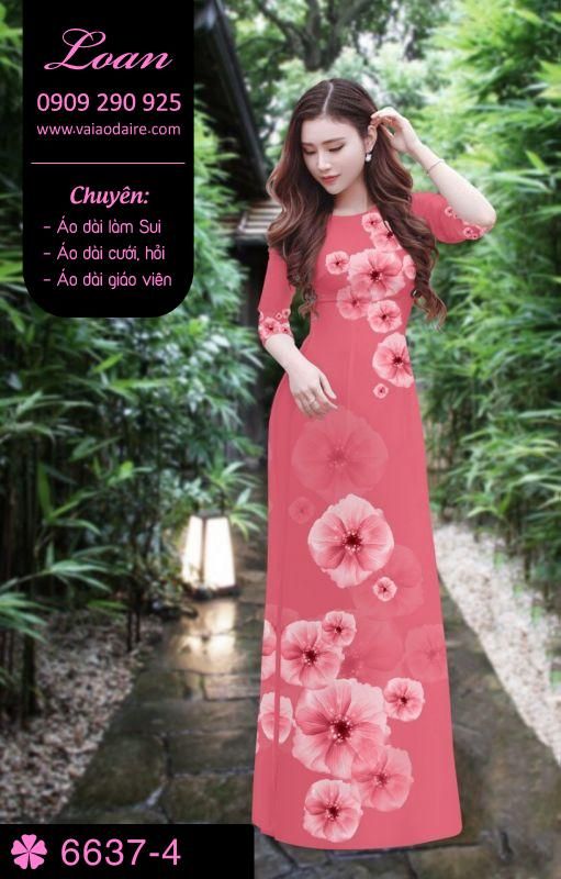 Vải áo dài hoa 3D