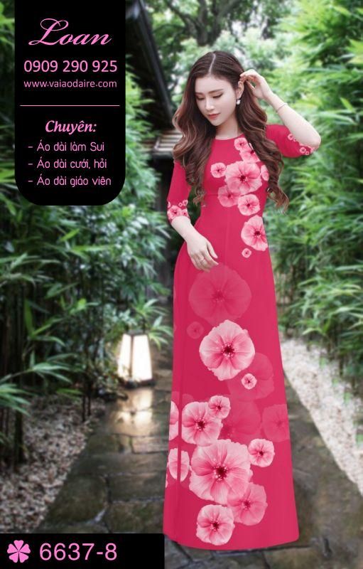 Vải áo dài hoa 3D