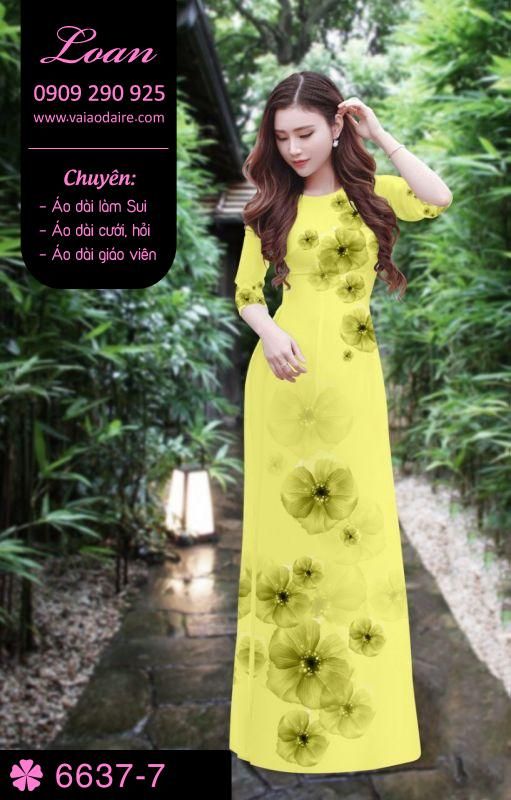 Vải áo dài hoa 3D