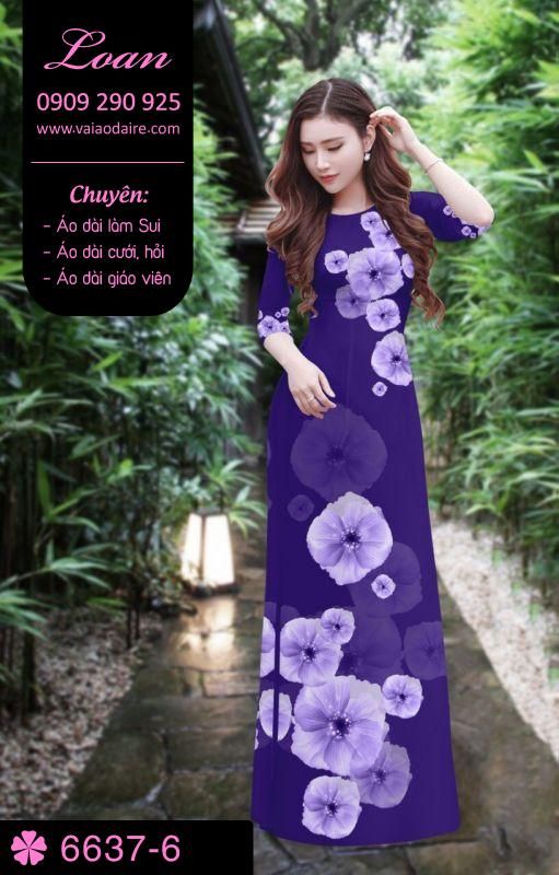 Vải áo dài hoa 3D