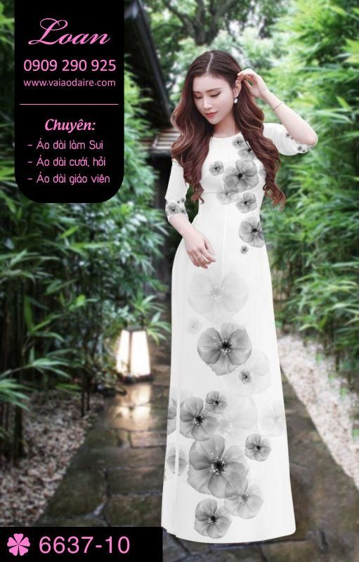 Vải áo dài hoa 3D
