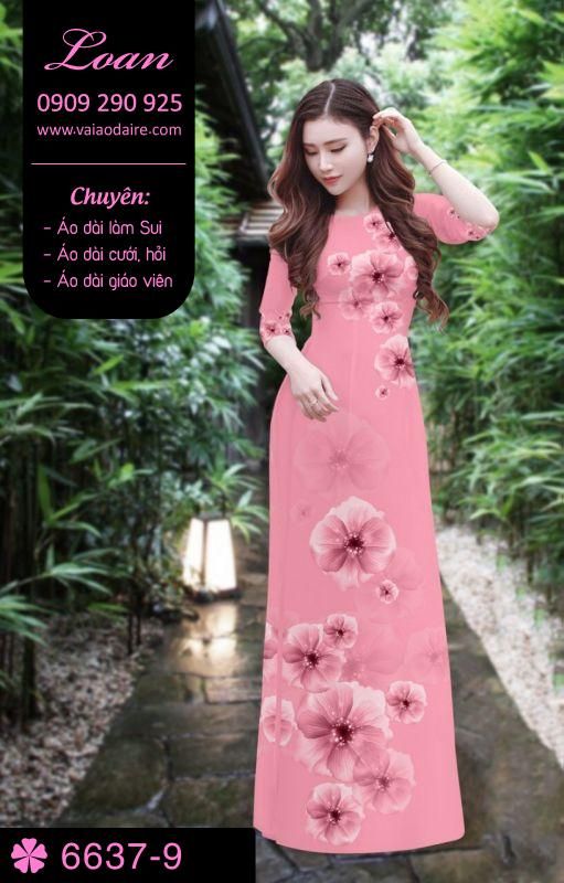 Vải áo dài hoa 3D