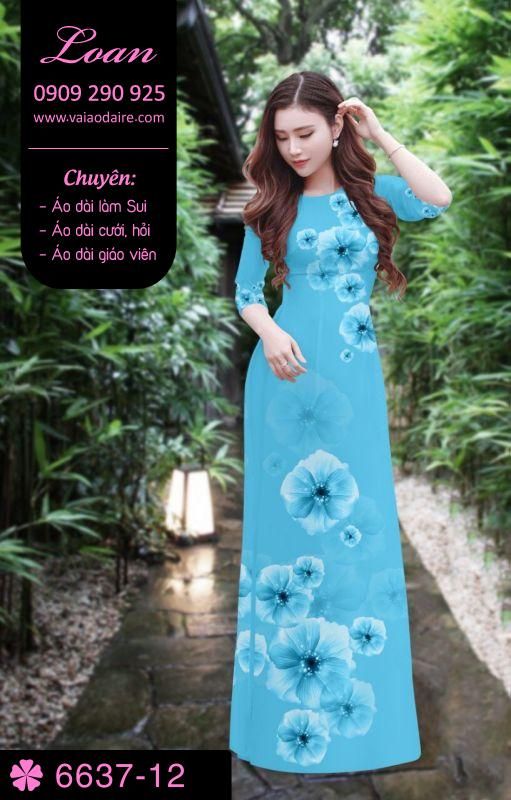 Vải áo dài hoa 3D