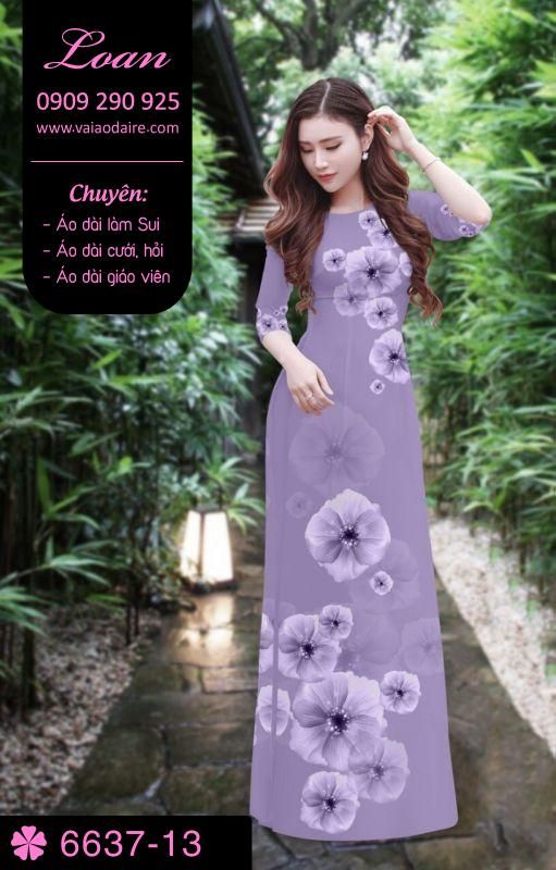 Vải áo dài hoa 3D
