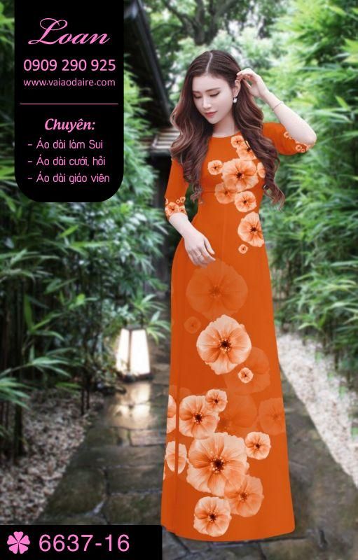 Vải áo dài hoa 3D