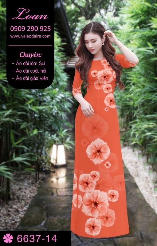 Vải áo dài hoa 3D
