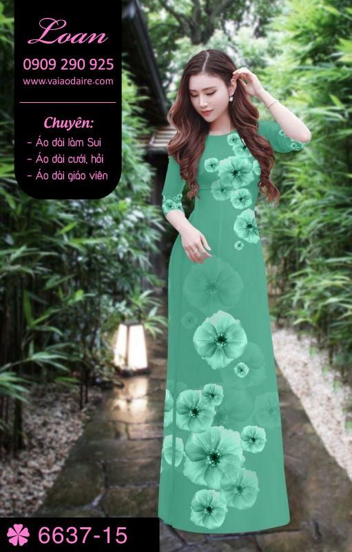 Vải áo dài hoa 3D