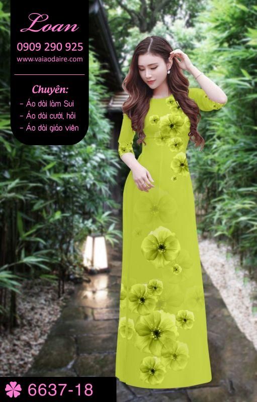 Vải áo dài hoa 3D