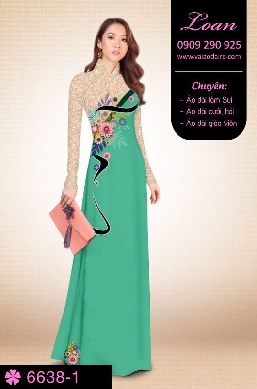 Vải áo dài hoa 3D