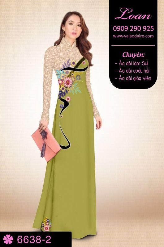 Vải áo dài hoa 3D