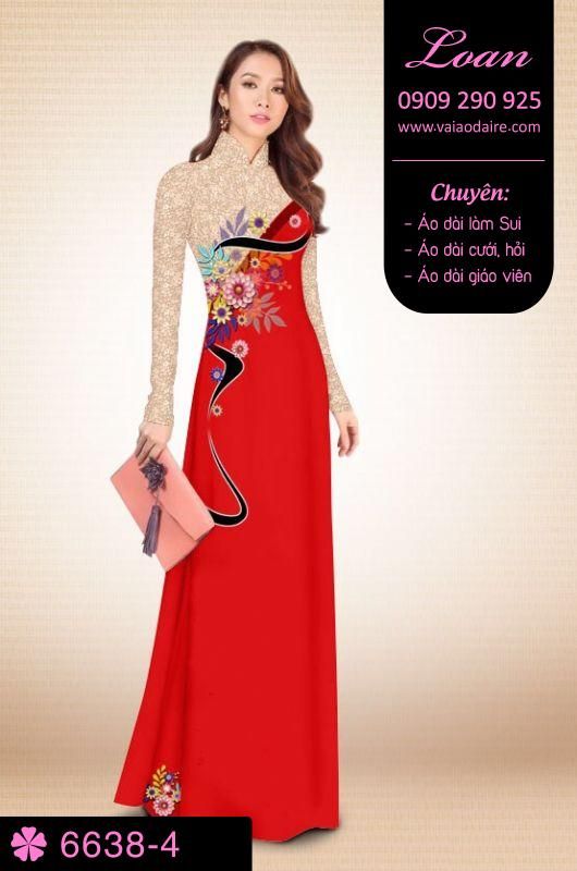 Vải áo dài hoa 3D