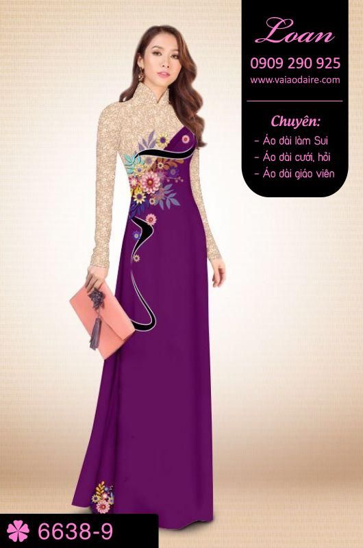 Vải áo dài hoa 3D