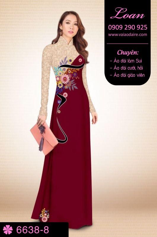 Vải áo dài hoa 3D