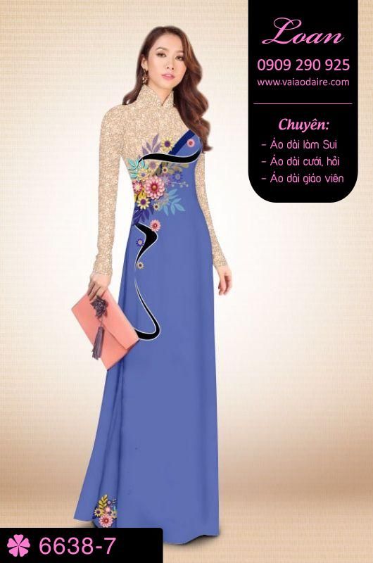 Vải áo dài hoa 3D