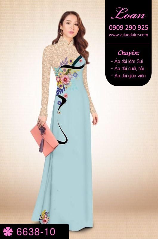 Vải áo dài hoa 3D
