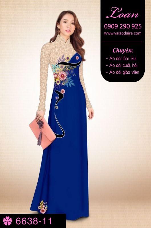 Vải áo dài hoa 3D