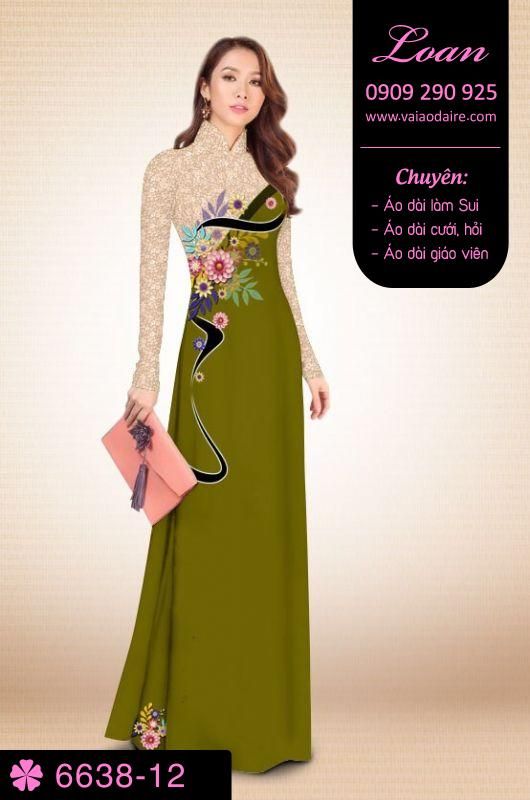 Vải áo dài hoa 3D