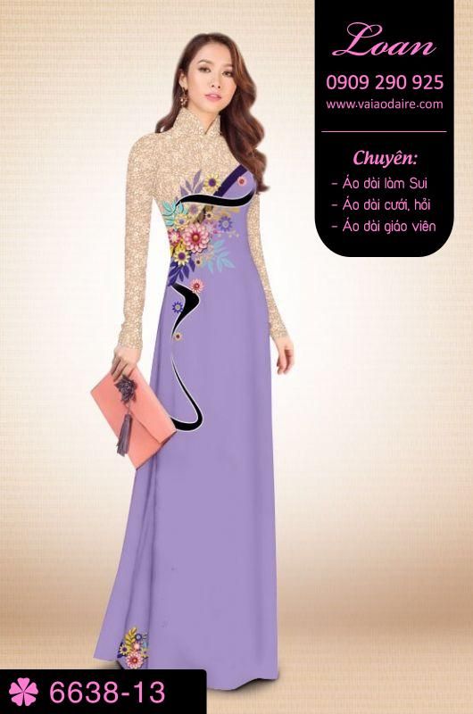 Vải áo dài hoa 3D